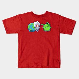 World Fighting Corona Virus Cartoon (2) Kids T-Shirt